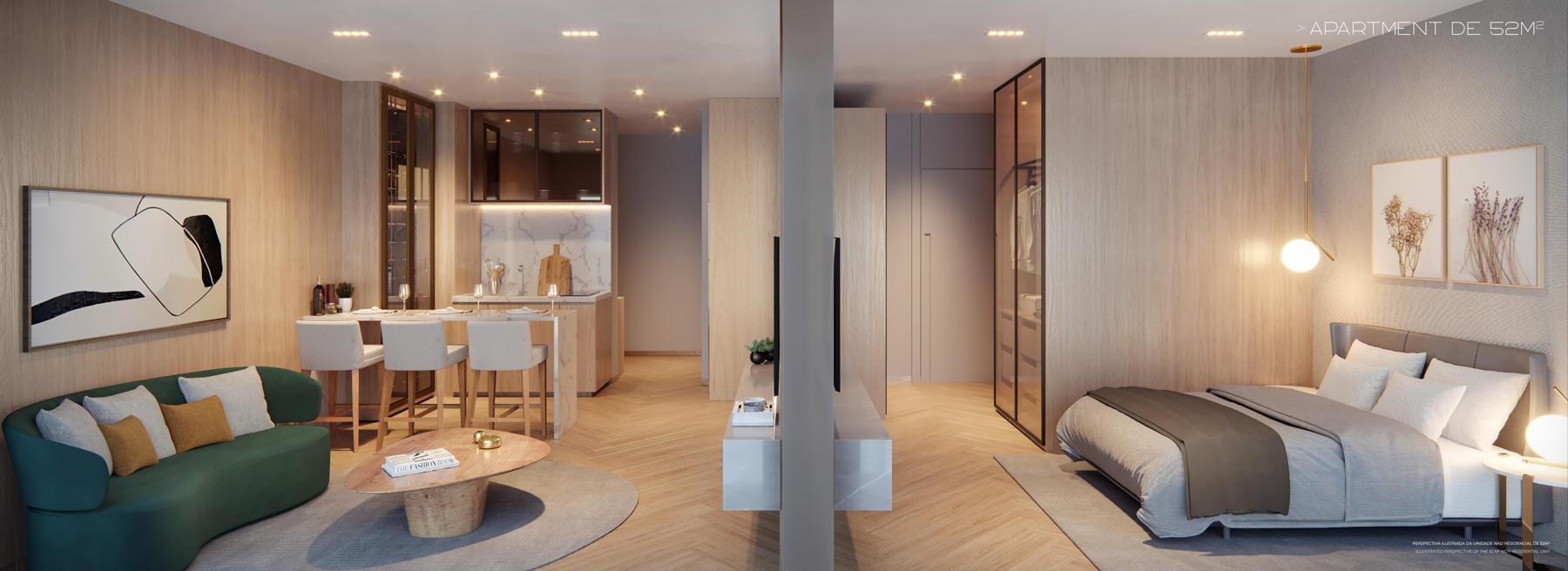Apartamento de 52 m²