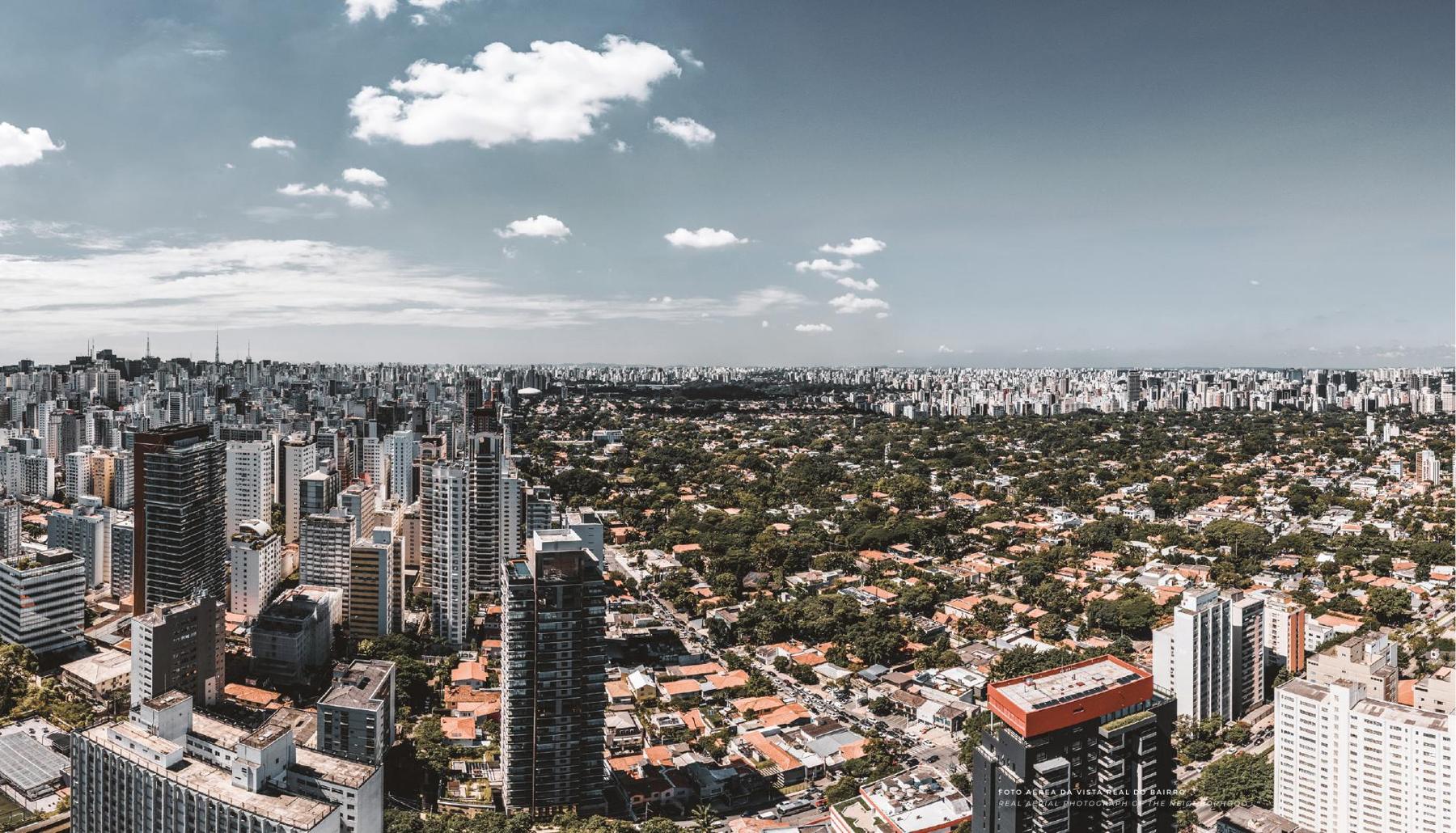 Vista aérea real dos Jardins
